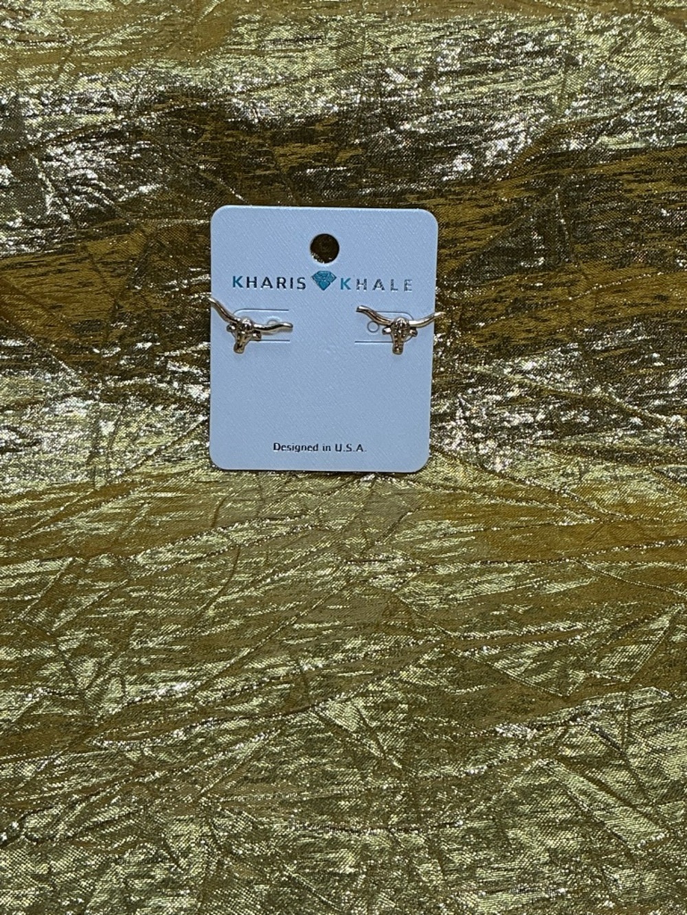 Kharis Khale Gold Longhorn Stud Earrings